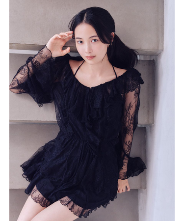 シフォンフリルミニコンビワンピース