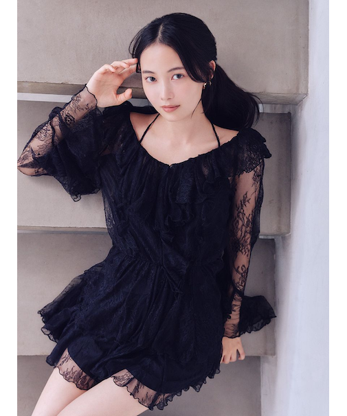 シフォンフリルミニコンビワンピース