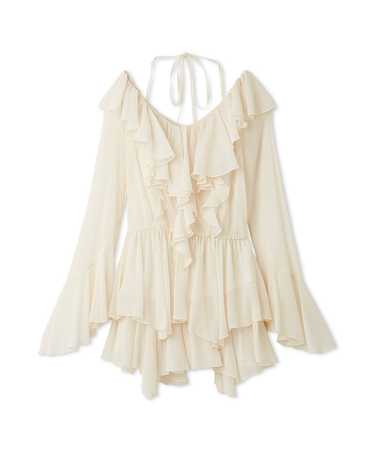 シフォンフリルミニコンビワンピース