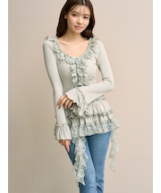 ティアードフリルカットソープルオーバー