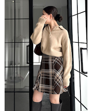 【HIGH QUALITY】フォックスカシミヤニットポロ