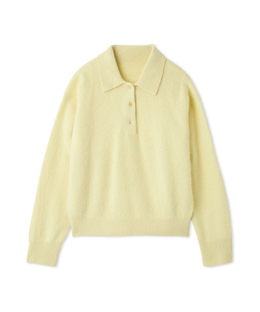 【HIGH QUALITY】フォックスカシミヤニットポロ