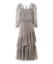 Sustainableティアードチュールドレス