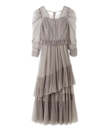 Sustainableティアードチュールドレス