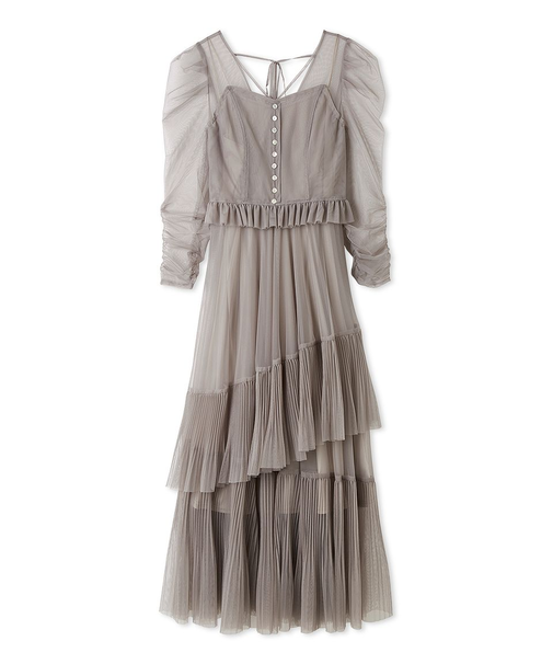 Sustainableティアードチュールドレス