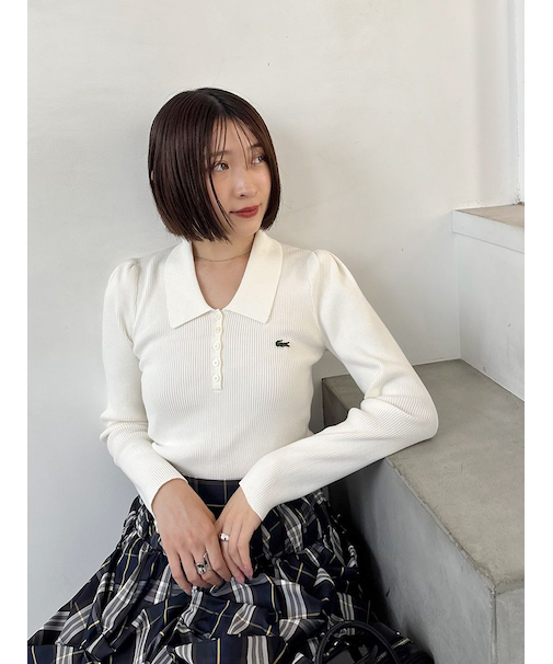 LACOSTE/ポロリブニット