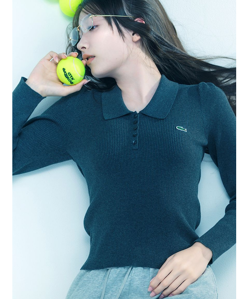LACOSTE/ポロリブニット