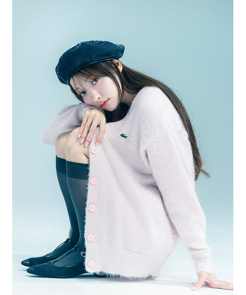 LACOSTE/ラメニットカーディガン