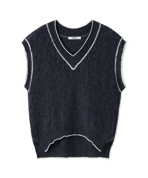 オーバーサイズニットベスト