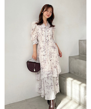 Sustainableプリーツプリントワンピース