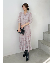 Sustainableプリーツプリントワンピース