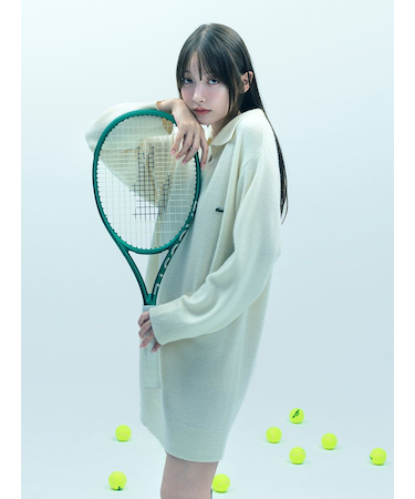 LACOSTE/スキッパーニットワンピース