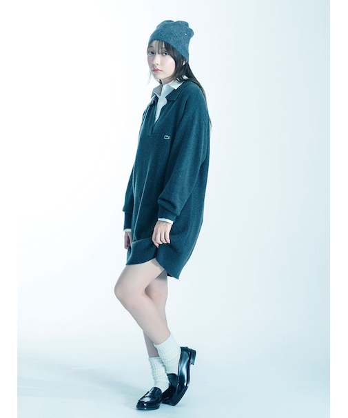 LACOSTE/スキッパーニットワンピース