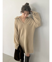 LACOSTE/スキッパーニットワンピース