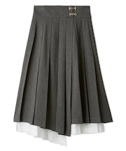 プリーツレイヤードミディスカート
