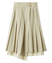 プリーツレイヤードミディスカート