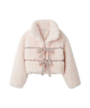 Sustainableリボンボアショートコート