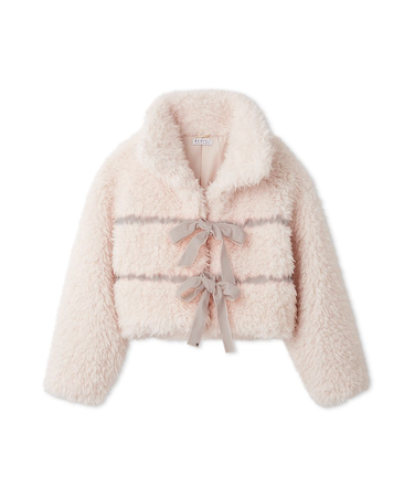 Sustainableリボンボアショートコート