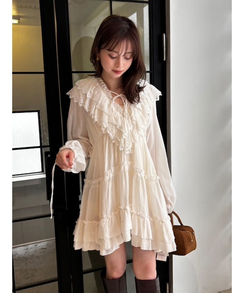 snidel▽新品フリルチュニック フリルチュニック(シャツ・ブラウス)｜トップス｜SNIDEL(スナイデル)の
