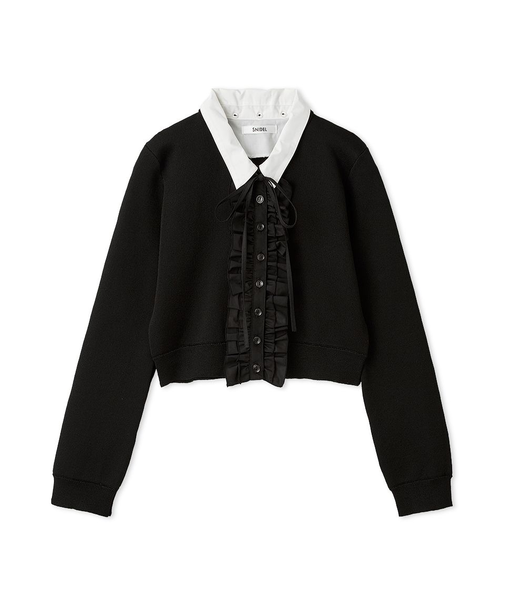 フリルニットカーディガン