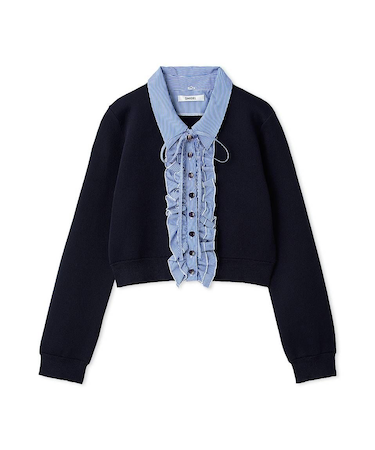 フリルニットカーディガン