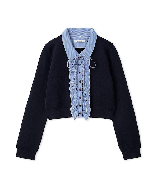 フリルニットカーディガン