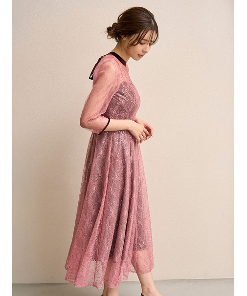 スパークルレースドレス