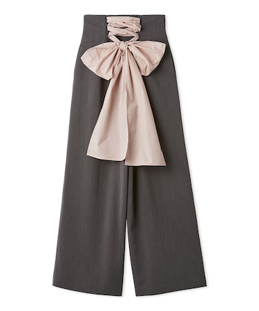 バックリボンレースアップラインパンツ