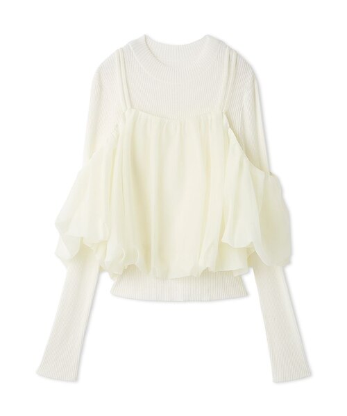 オフショルレイヤードニットプルオーバー｜スナイデルの通販｜&mall