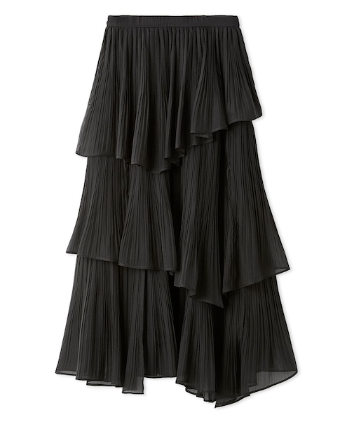 Sustainableプリーツティアードロングスカート
