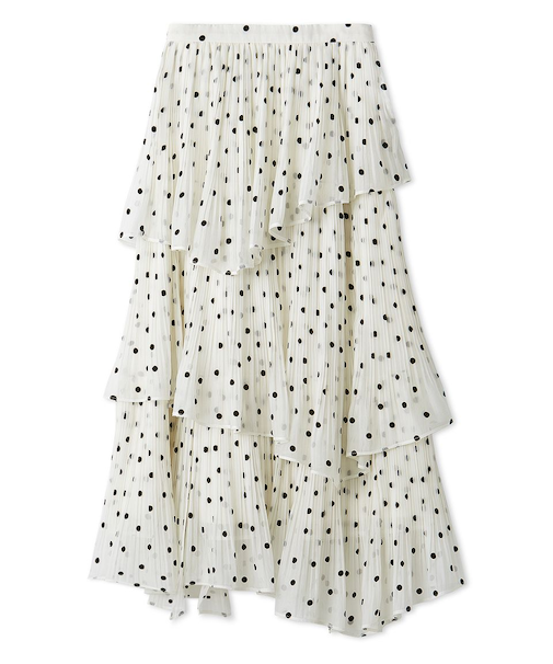 Sustainableプリーツティアードロングスカート