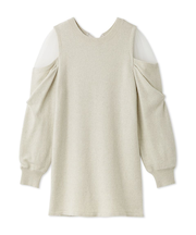 シースルーショルダーニットワンピース