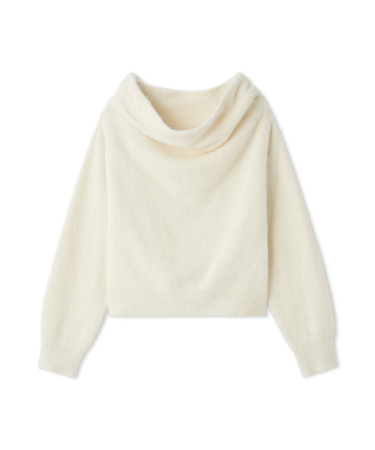 【HIGH QUALITY】フォックスカシミヤオフショルプルオーバー