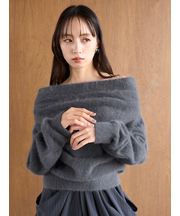 【HIGH QUALITY】フォックスカシミヤオフショルプルオーバー
