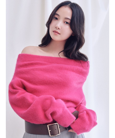 【HIGH QUALITY】フォックスカシミヤオフショルプルオーバー