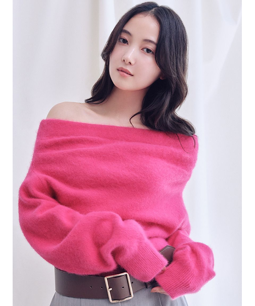 【HIGH QUALITY】フォックスカシミヤオフショルプルオーバー