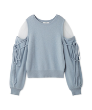 シースルーショルダーニットプルオーバー