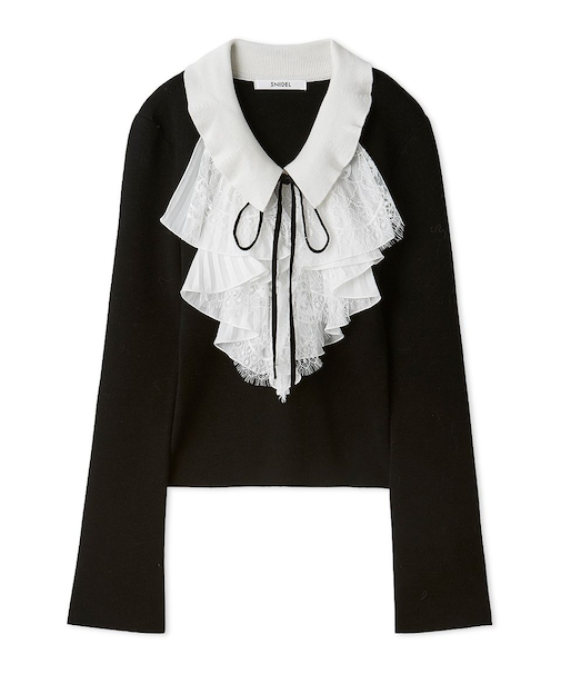 Sustainableレイヤードラッフルニットプルオーバー