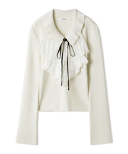 Sustainableレイヤードラッフルニットプルオーバー