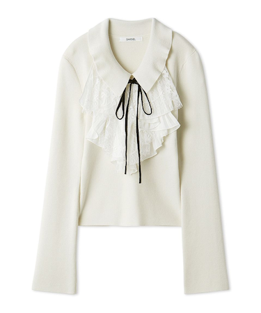 Sustainableレイヤードラッフルニットプルオーバー