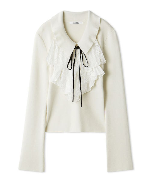 Sustainableレイヤードラッフルニットプルオーバー