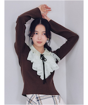 Sustainableレイヤードラッフルニットプルオーバー