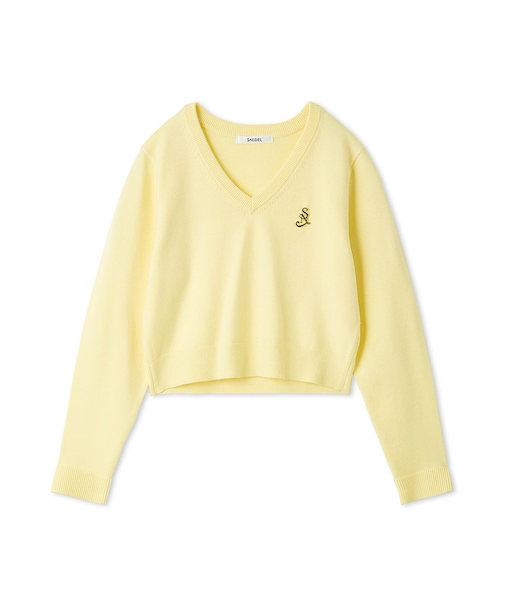 ブローチ付きニットプルオーバー