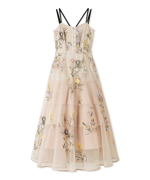 エンブロイダリーチュールドレス