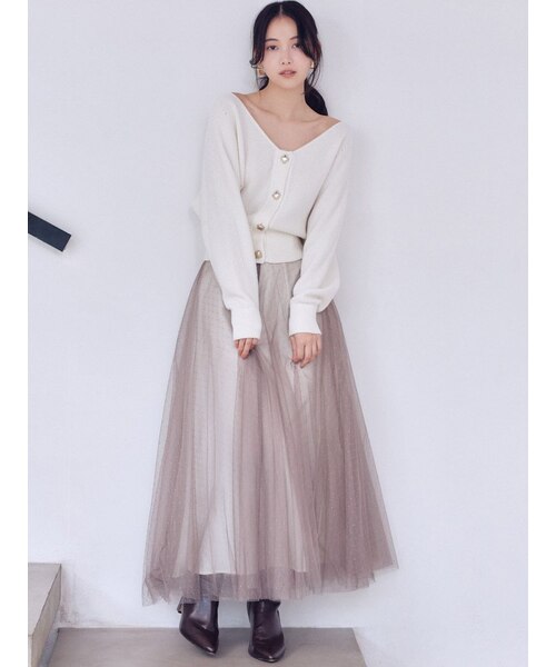 チュールスカートセットカーディガン チュールスカートセットカーディガン｜スナイデルの通販｜&mall