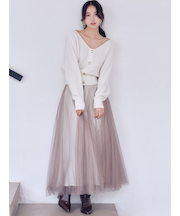 チュールスカートセットカーディガン