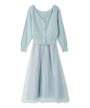 チュールスカートセットカーディガン