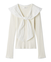 Sustainableスカーフブラウスドッキングプルオーバー