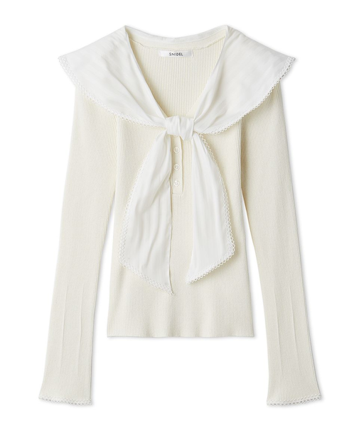 Sustainableスカーフブラウスドッキングプルオーバー