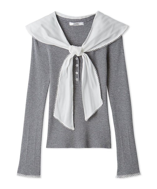 Sustainableスカーフブラウスドッキングプルオーバー